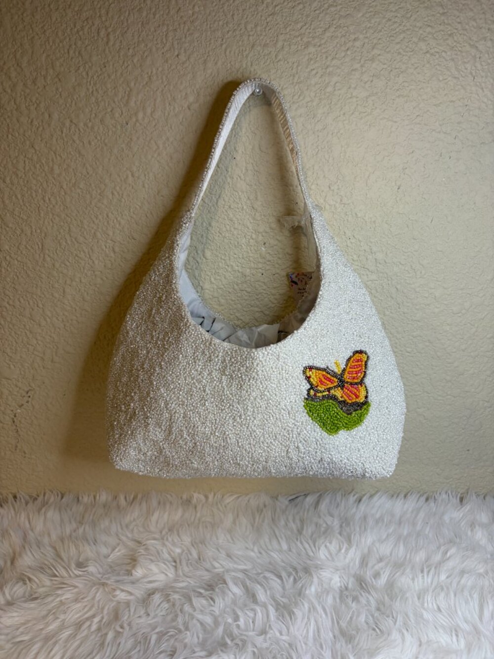 Viral Flower Truck Beaded Shoulder Bag Hand Beaded India Floral Purse NWT - Picture 5 of 8